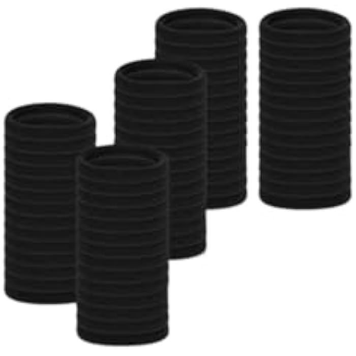 25 Pieces Black Rubber Elastic Hair Bands Bulk Rope Hair Tie Ponytail Holders - Image 1